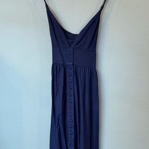 Roxy Navy Blue Mini Button Down Dress